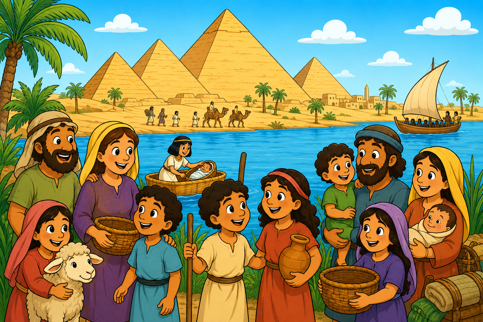 Ancient Egypt with Israelite families