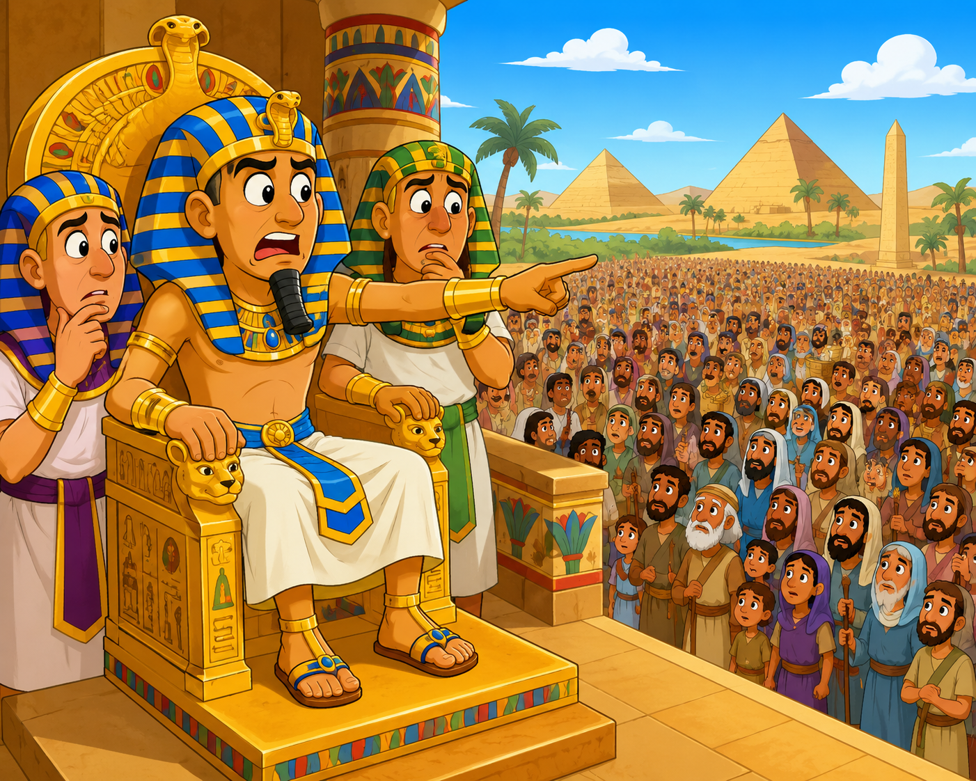Pharaoh looking worried