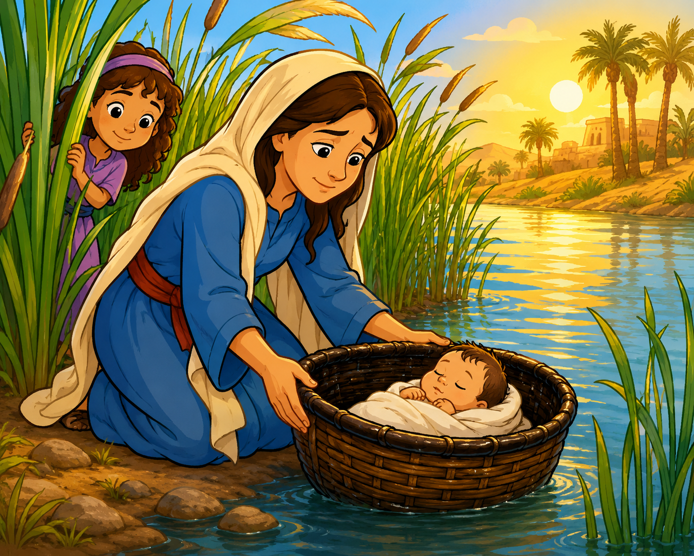 Baby Moses in a basket