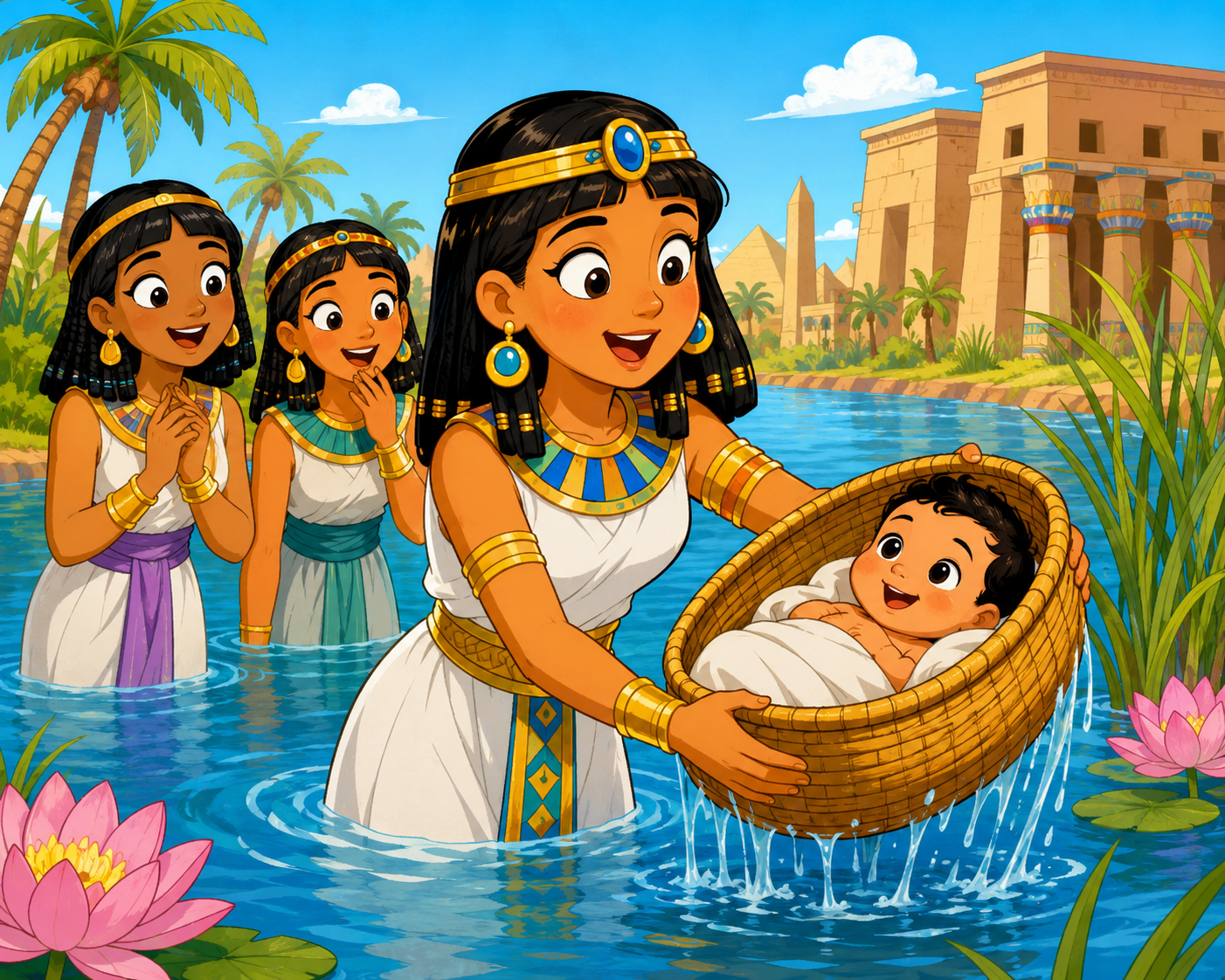 Pharaoh's daughter finds Moses